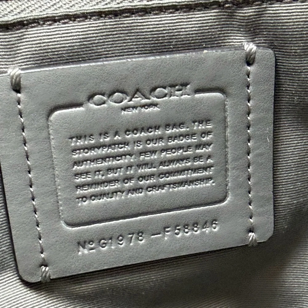 Coach City Zip Tote Grey Crossgrain Leather #58846 Work Bag - Picture 3 of 11
